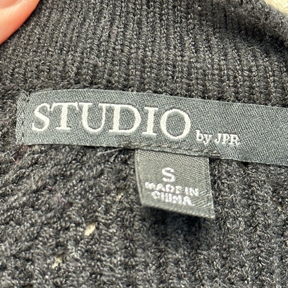 Studio by JPR Long Sleeve Crew Neck Lace Peephole Ribbed Sweater - Black - Small - Picture 5 of 8